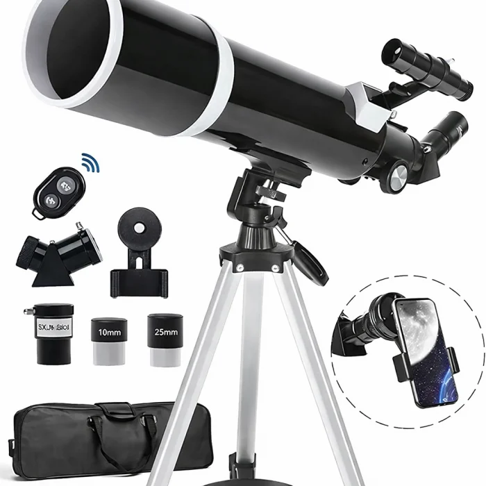 Dailytech 80mm Astronomi Teleskop 600mm odak Kumandalı 3x Barlow Lens Setli Yetişkinler & Yeni başlayanlar