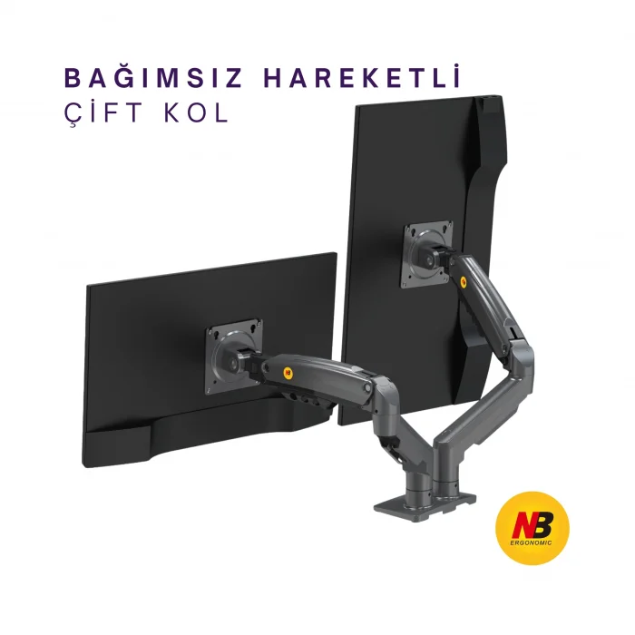 North Bayou NB F160 Çift Kol Amortisörlü Monitör Tutucu