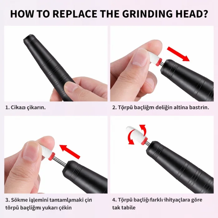 DailyTech Kablosuz Elektrikli Tırnak Törpüsü Şarjlı Profesyonel Manikür Pedikür Cihazı