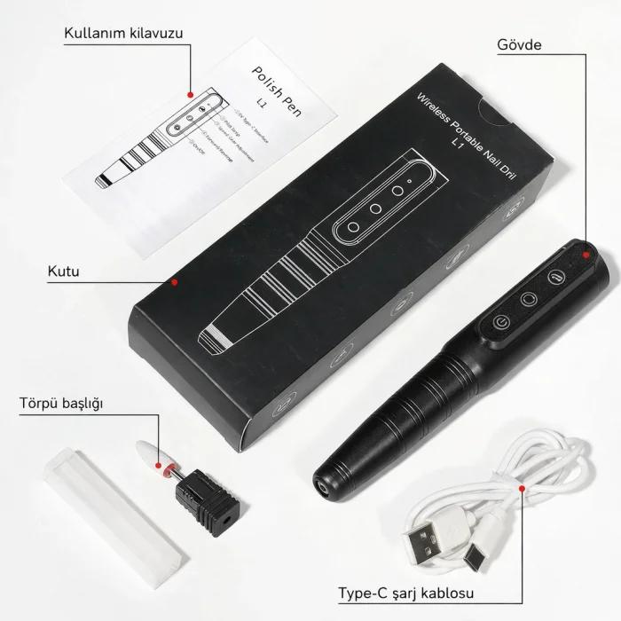 DailyTech Kablosuz Elektrikli Tırnak Törpüsü Şarjlı Profesyonel Manikür Pedikür Cihazı