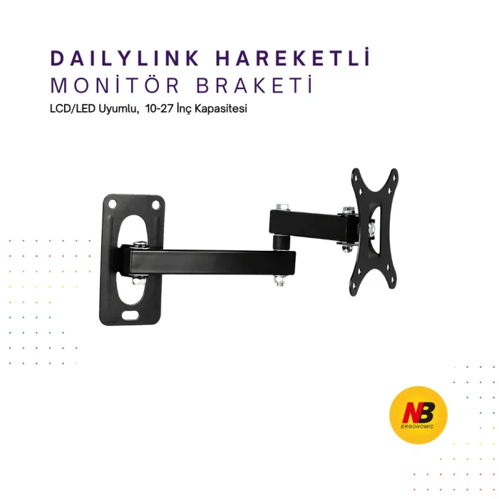 DailyLink Hareketli LCD LED Tv Monitör 10-27 Askı Aparatı Seti Braket