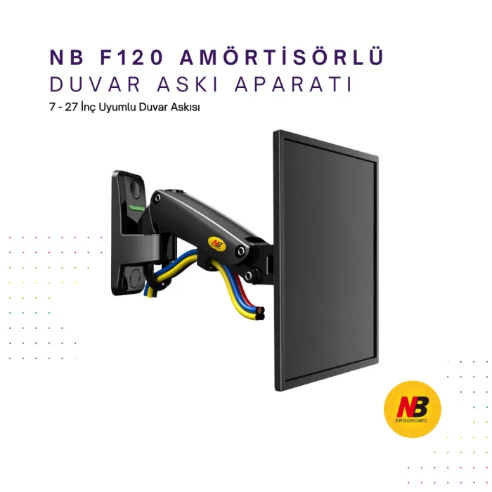 North Bayou NB F120 Amörtisörlü Hareketli 17-27 Duvar Askı Aparatı
