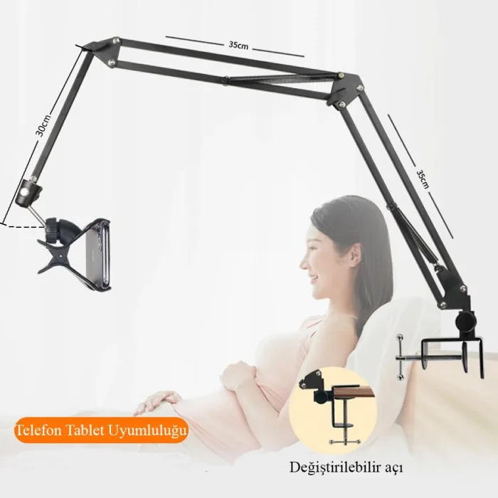 DailyTech 360 Derece Uzun Kol Tablet Telefon Tutucu Stand Stant