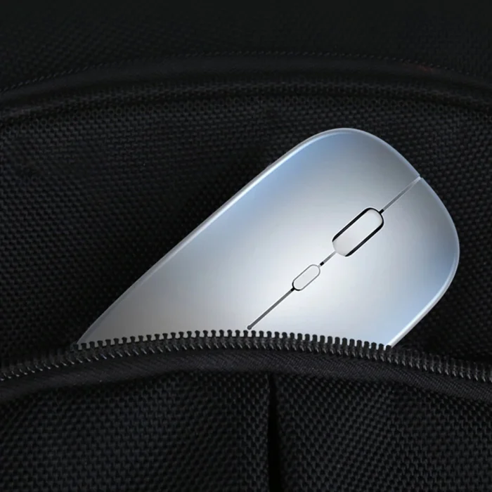 DailyTech Şarj Edilebilir Kablosuz Led Işıklı Sessiz Optic Mouse - GÜMÜŞ GRİ