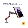NB F5-GR Gaming Monitör Kolu 32-60 inç RGB Işıklı 2-20 KG Yüksek Taşıma Kapasiteli Profesyonel Monitör Askısı KIRMIZI