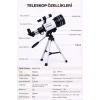 Başlangıç Astronomik Monoküler Teleskop Ay & Yıldız Gözlemi Eğitici Güçlü Optik Tripodlu Set