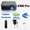 DailyLink Aun A30 Full Hd Wifi 1080 Destekli Mini Projeksiyon Cihazı Cep Telefonu Yansıtma