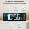 DailyLink Kumandalı Duvara Monte Dijital Duvar Masa Saati Geri Sayım Sıcaklık Tarih Alarm
