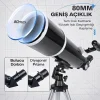 Dailytech 80mm Astronomi Teleskop 600mm odak Kumandalı 3x Barlow Lens Setli Yetişkinler & Yeni başlayanlar