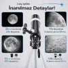 Dailytech 80mm Astronomi Teleskop 600mm odak Kumandalı 3x Barlow Lens Setli Yetişkinler & Yeni başlayanlar