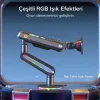 North Bayou NB F6 Gaming 32-60 inç Monitör Kolu 2-20 KG RGB Işıklı Yüksek Taşıma Kapasiteli Profesyonel Monitör Askısı