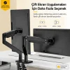 North Bayou G35 Çift Monitör Kolu 22-32 Gazlı Yaylı Ergonomik Monitör Standı 2-12 Kg VESA Uyumlu