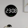 DailyTech Yuvarlak Kumandalı Dijital 10 İnç Duvar Saati Parlaklık Çalar Saat Dekor İçin Masa Saat -