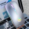 DailyTech Şarj Edilebilir Kablosuz Led Işıklı Sessiz Optic Mouse - GÜMÜŞ GRİ