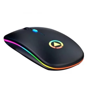 DailyTech Şarj Edilebilir Kablosuz Led Işıklı Sessiz Optic Mouse - SİYAH
