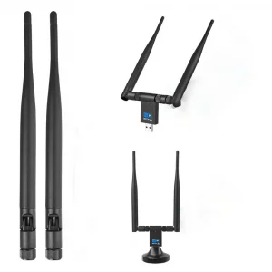 DailyTech Wifi Adaptör Kablosuz Çift Antenli 1200Mbps USB 3.0 5G 2.4 Ghz