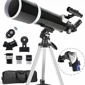 Dailytech 80mm Astronomi Teleskop 600mm odak Kumandalı 3x Barlow Lens Setli Yetişkinler & Yeni başlayanlar
