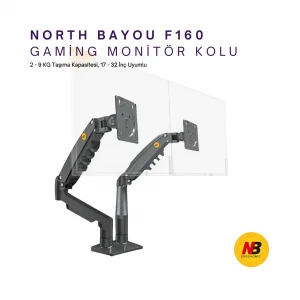North Bayou NB F160 Çift Kol Amortisörlü Monitör Tutucu