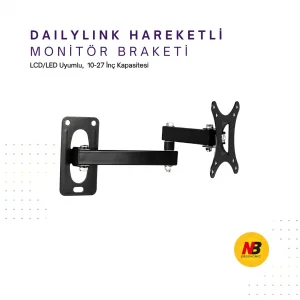 DailyLink Hareketli LCD LED Tv Monitör 10-27 Askı Aparatı Seti Braket