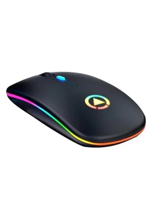 DailyTech Şarj Edilebilir Kablosuz Led Işıklı Sessiz Optic Mouse - SİYAH
