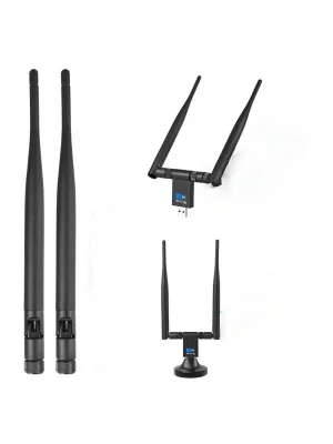 DailyTech Wifi Adaptör Kablosuz Çift Antenli 1200Mbps USB 3.0 5G 2.4 Ghz