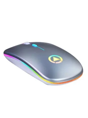 DailyTech Şarj Edilebilir Kablosuz Led Işıklı Sessiz Optic Mouse - GÜMÜŞ GRİ