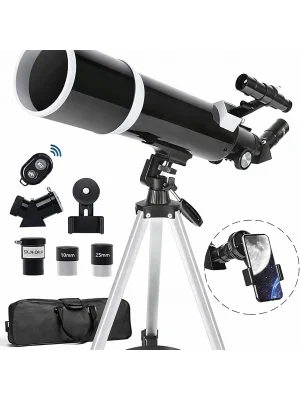 Dailytech 80mm Astronomi Teleskobu 600mm odak Kumandalı 3x Barlow Lens Setli Yetişkinler & Yeni başlayanlar