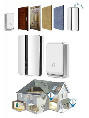 DailyTech Su Geçirmez Kablosuz Pil Gerektirmeyen Kapı Zili