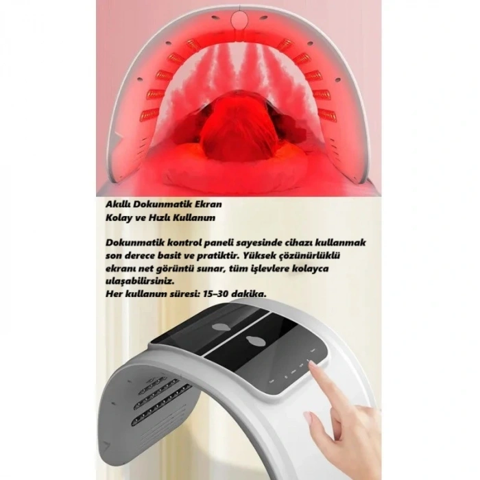 DailyTech Cilt Bakım Cihazı 7 Renk Işık Terapi Kızarıklık Akne Leke Karşıtı Yüz Gençleştirme Yenileme