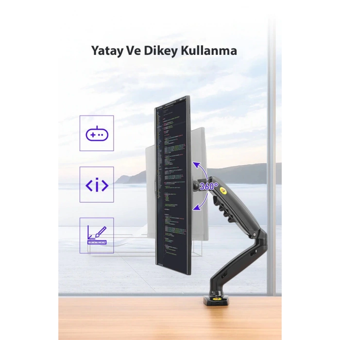 North Bayou NB F80 Tek Kol Amortisörlü Monitör Tutucu