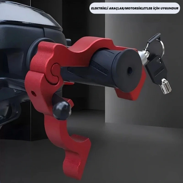 DailyTech Motosiklet Scooter Fren Kilidi Alüminyum Anahtarlı Güvenlik Kilidi Gidon