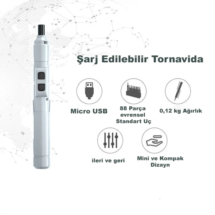DailyTech Mini Taşınabilir Tornavida Akülü Şarjlı Elektrikli