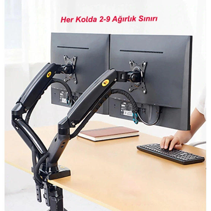 North Bayou NB F160 Çift Kol Amortisörlü Monitör Tutucu