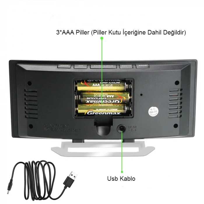 DailyTech Oval Dijital Masa Saati Alarm Termometre Zaman -