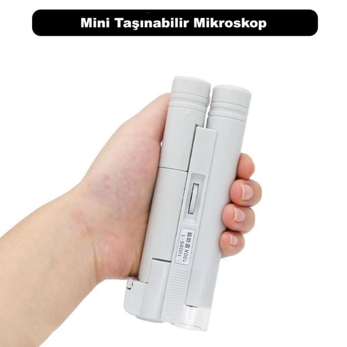 DailyTech 100X Mini Taşınabilir El Mikroskop Büyüteç LED lamba Işığı
