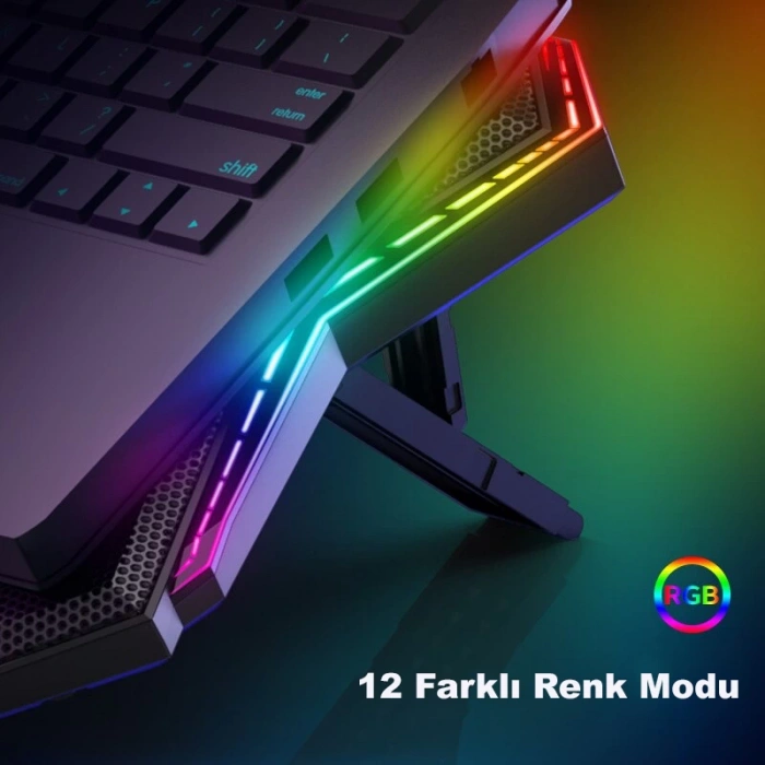 Coolcold LED K40 6 Fanlı 17 inç RGB Laptop Notebook Soğutucu Stand
