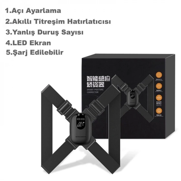 DailyTech Ayarlanabilir Akıllı Duruş Kamburluk Düzeltici Cihaz