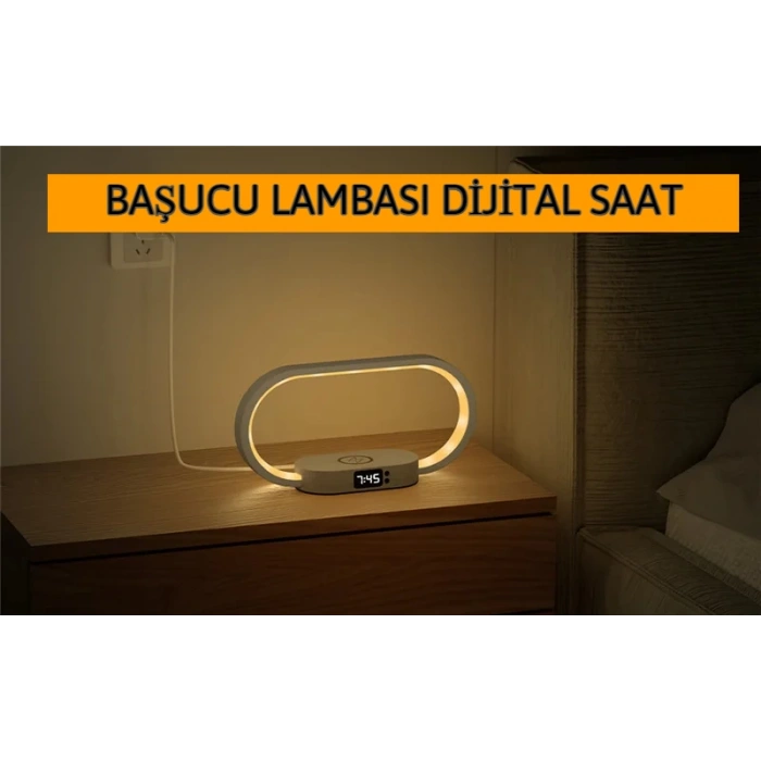 DailyTech Çok Fonksiyonlu Kablosuz Hızlı Şarj İstasyonu Standı Led Masa Gece Lambası