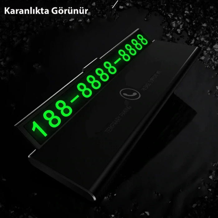 DailyTech Araba Araç SLIM LUX Park Numaratör Telefon Numarası Yazma