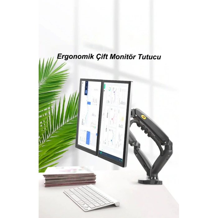 North Bayou NB F160 Çift Kol Amortisörlü Monitör Tutucu