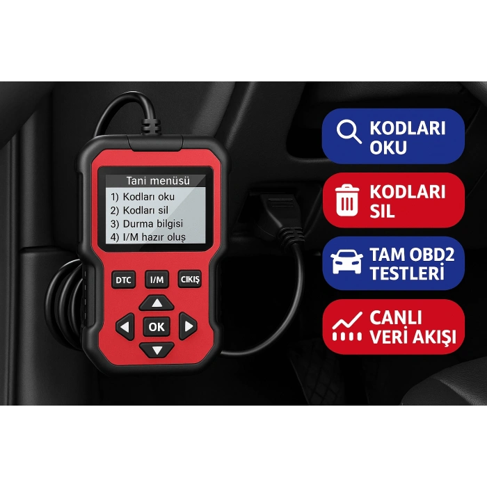 DailyTech 2025 Yeni Nesil OBD2 Arıza Tespit Cihazı Canlı Veri Hata Kodu Okuma & Silme Tüm OBD2 Araçlarla Uyumlu