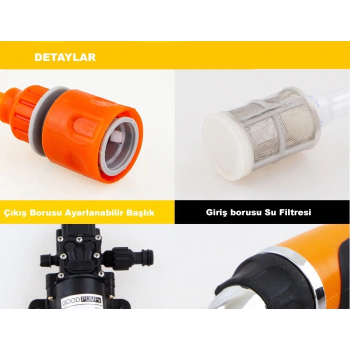 DailyTech 12V Yüksek Basınçlı Araba Yıkama Tabancası Pompası