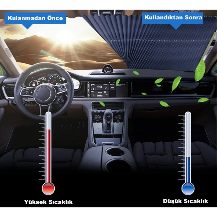DailyTech Kolay Katlanabilir Teleskopik Araç Güneşliği Alüminyum