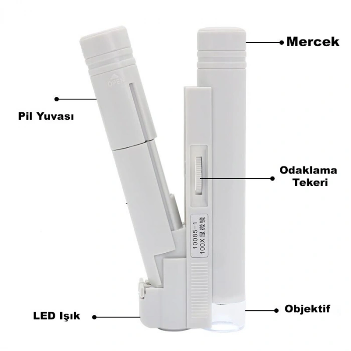 DailyTech 100X Mini Taşınabilir El Mikroskop Büyüteç LED lamba Işığı