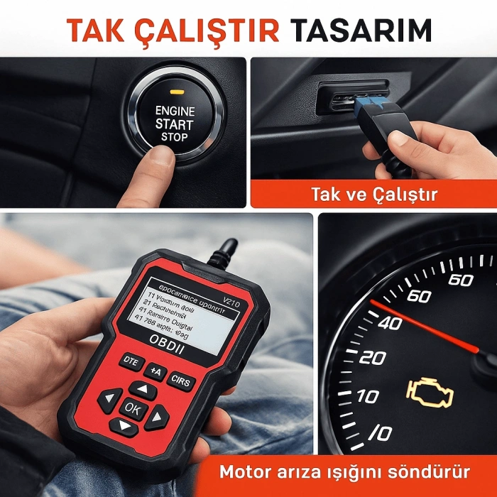 DailyTech 2025 Yeni Nesil OBD2 Arıza Tespit Cihazı Canlı Veri Hata Kodu Okuma & Silme Tüm OBD2 Araçlarla Uyumlu