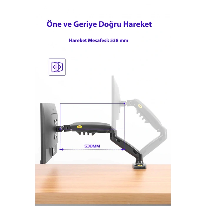 North Bayou NB F80 Tek Kol Amortisörlü Monitör Tutucu