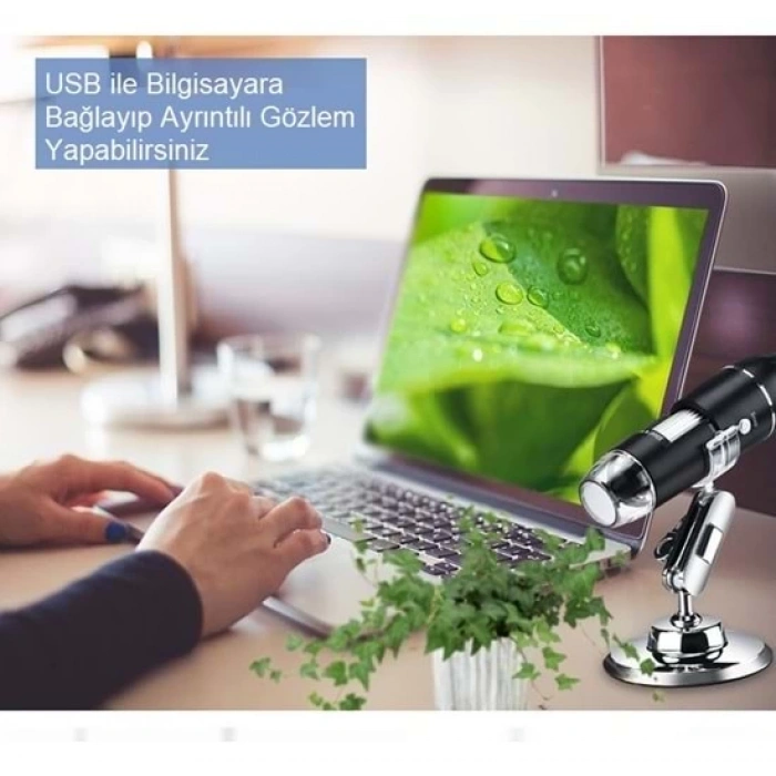 DailyTech 1600X Zoom 2MP USB Dijital Mikroskop 8 Ledli Kamera