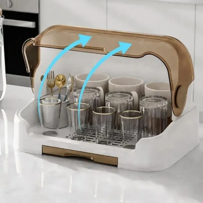 DailyTech Kapaklı Bebek Biberon Mutfak Eşyası Kurutma Saklama Standı Kutusu