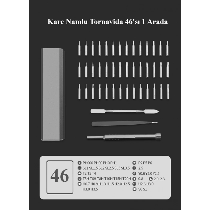 DailyTech 46 in 1 Hassas Manyetik Tornavida Seti Telefon PC Tamir Kiti