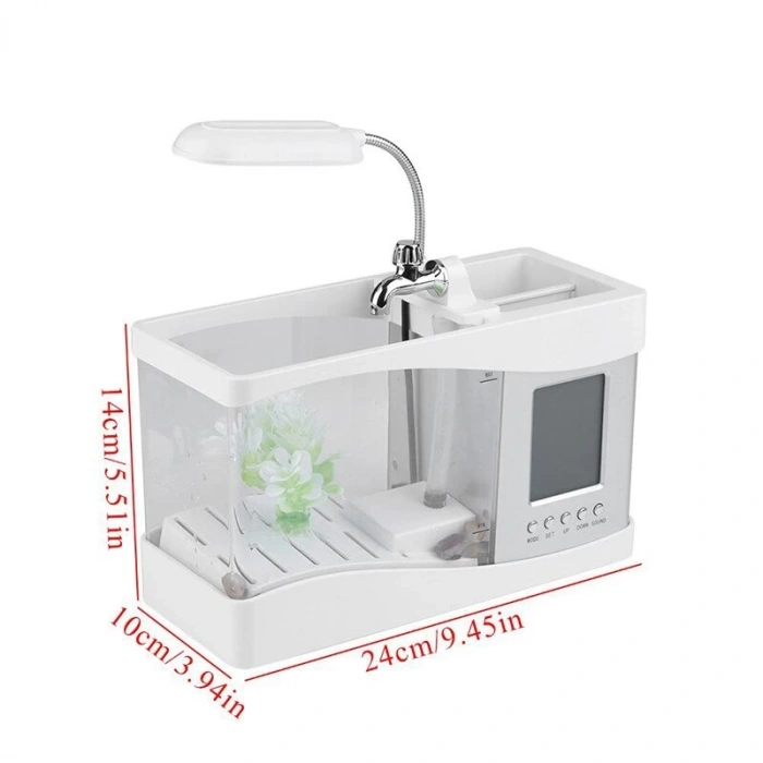 DailyTech Dekoratif USB Masaüstü Mini Akvaryum Balık Tankı